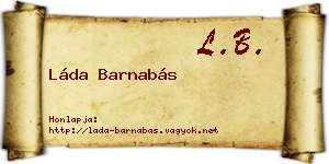 Láda Barnabás névjegykártya